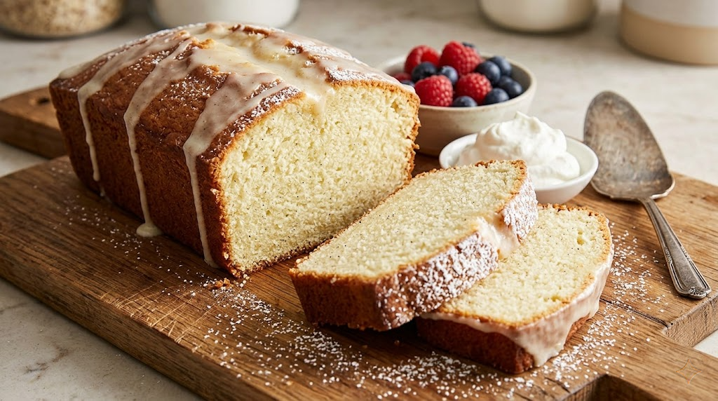 Moist Vanilla Sour Cream Pound Cake Loaf