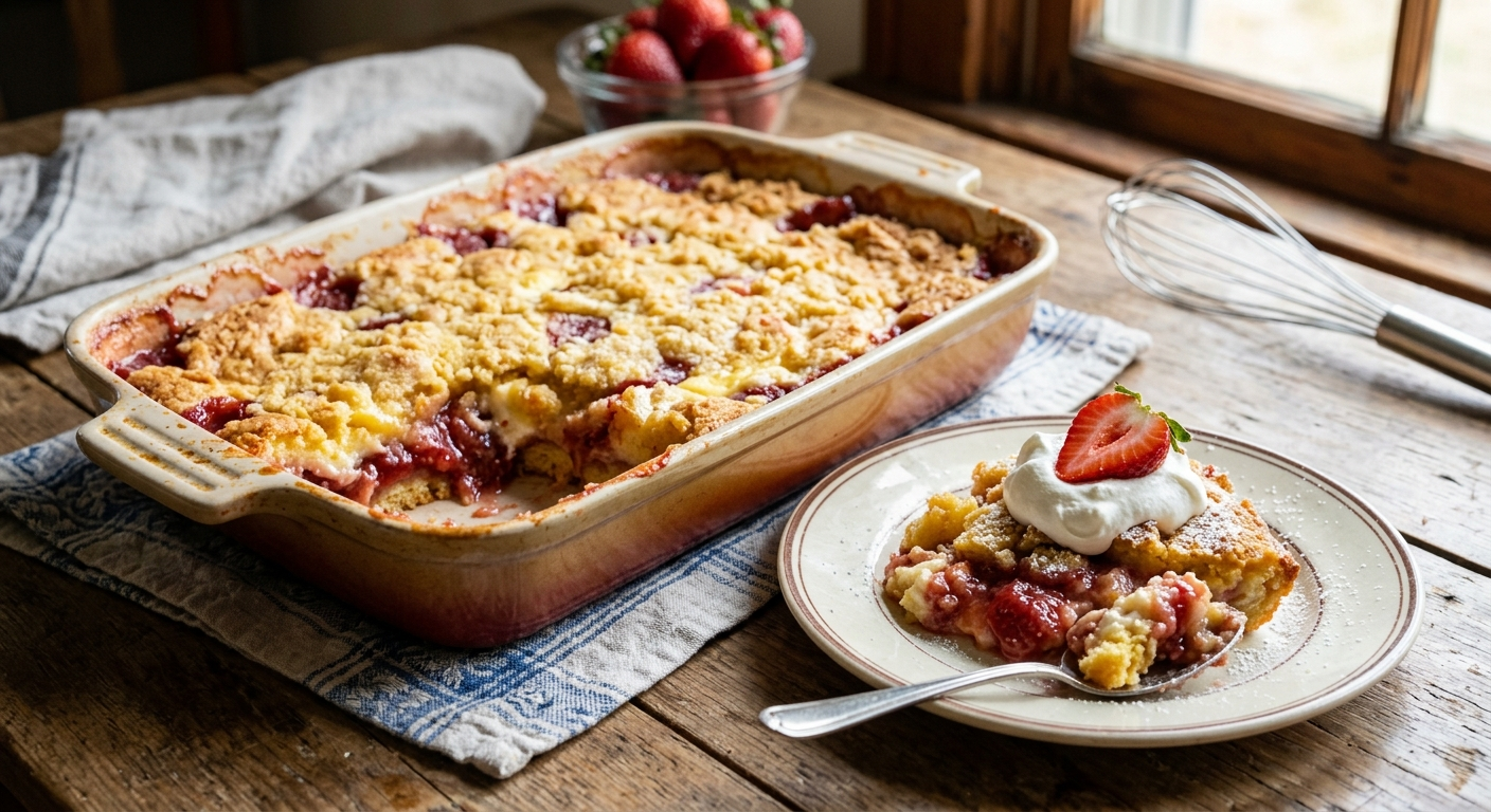 4-Ingredient Strawberry Cheesecake Dump Cake